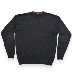 PGA TOUR SIGNATURE COLLECTION Charcoal Grey Silk Cashmere Crew Neck Sweater